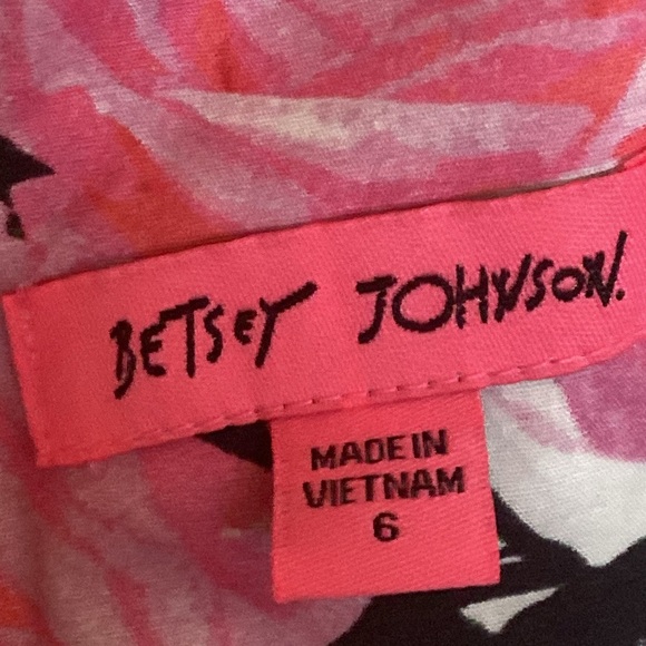 Betsey Johnson Pink & Green Te Party Cotton Sleeveless V-Neck Midi Dress size 6 - Picture 8 of 17